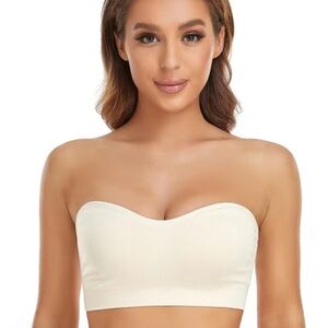 Women's White Strapless Bra